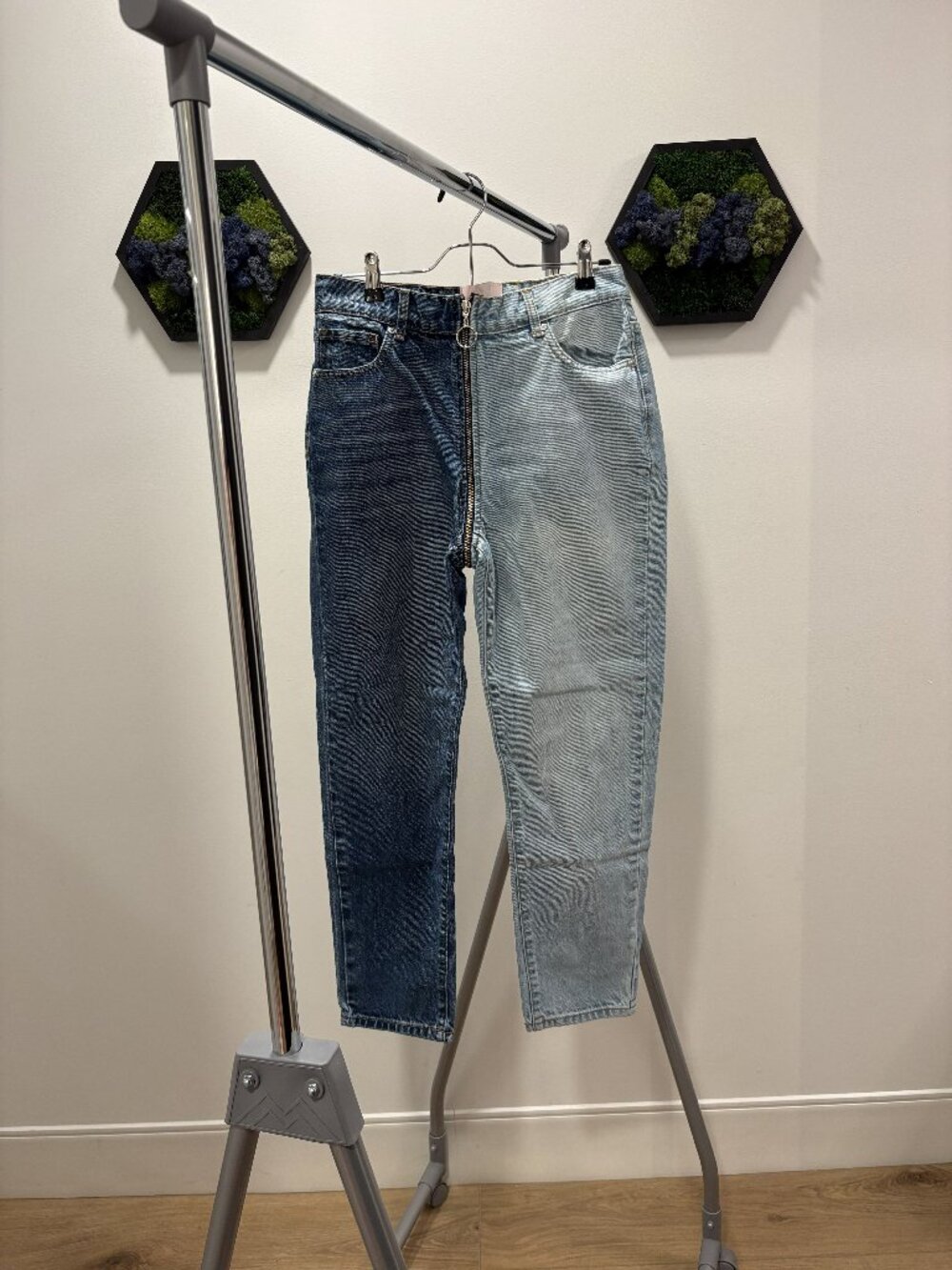 2 Tone Zipper Jeans